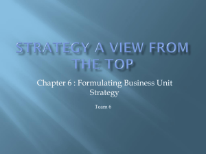 Strategy A view from the top