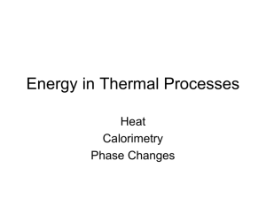 Energy in Thermal Processes