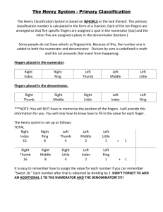 The Henry System - Primary Classification