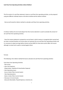 Cash Flow from Operating Activities Indirect Method The first section