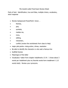 The Scarlet Letter Final Exam Review Sheet