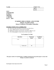 Chemistry pp2 - FREE KCSE PAST PAPERS