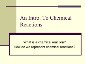 Chemical Reactions - Mr. Brown's Science Town