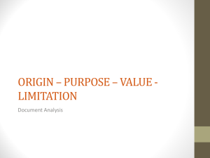 ORIGIN – PURPOSE – VALUE