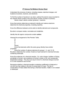 8th Science Fall Midterm Review Sheet Understand the structure of