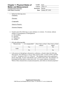 Chapter 1: States of matter and measurement