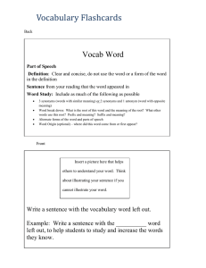 Vocab flashcard template