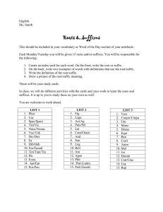 Roots and Suffixes