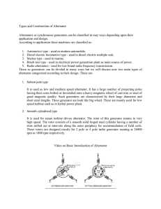 Types and Construction of Alternator