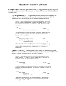 ADJUSTMENT ACCOUNTS &amp; ENTRIES