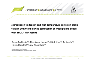 Introduction to deposit and high temperature corrosion probe