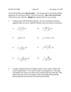 MATH 1352-008 Exam III November 19, 1998 separate paper