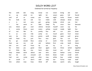 DOLCH WORD LIST