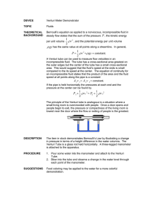 DEVICE TOPIC THEORETICAL Venturi Meter Demonstrator