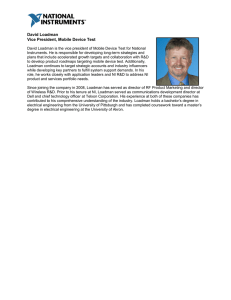 David Loadman Vice President, Mobile Device Test