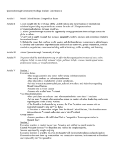 Queensborough Community College Student Constitution Article I Model United Nations Competition Team