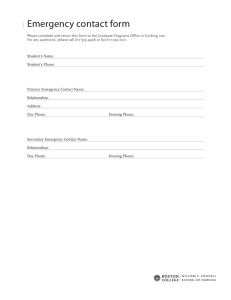 Emergency contact form