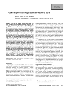 review Gene expression regulation by retinoic acid