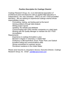 Position Description for Coatings Chemist