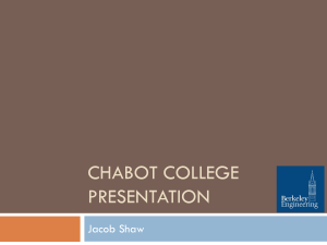 CHABOT COLLEGE PRESENTATION Jacob Shaw