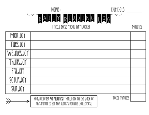 (Daily Reading LoG) Monday  Tuesday