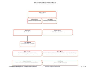 President's Office and Cabinet H. Neyle Wilson Donna Burrows Cathy Myers