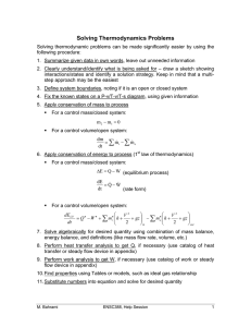 Solving Thermodynamics Problems