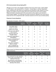 GTA Communication Survey Spring 2015