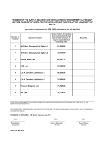 TENDER FOR THE SUPPLY, DELIVERY AND INSTALLATION OF ENVIRONMENTAL FRIENDLY