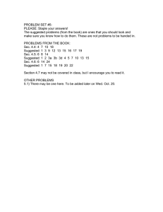 PROBLEM SET #5: PLEASE: Staple your answers!