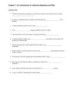 Chapter 1: An introduction to relational databases and SQL