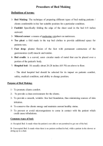 Procedure of Bed Making Definition of terms: