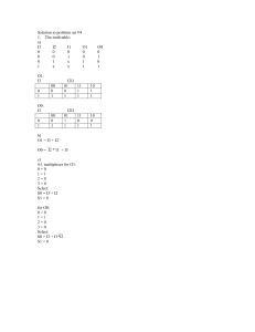 Solution to problem set #4 1.  The truth table: a) I3