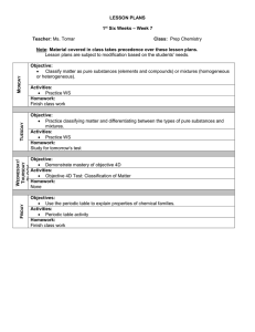 LESSON PLANS – Week 7 1 Six Weeks