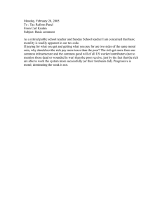 Monday, February 28, 2005 To : Tax Reform Panel From Carl Kruhm