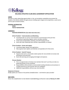 KELLOGG ATHLETICS CLUB (KAC) LEADERSHIP APPLICATION