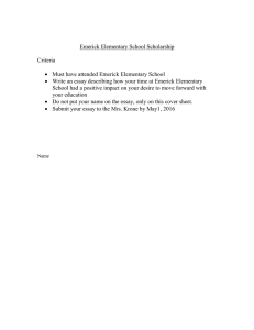 Emerick Elementary School Scholarship Criteria Must have attended Emerick Elementary School