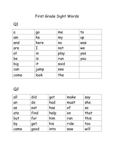 First Grade Sight Words Q1 a go