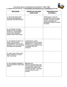 The Articles of Confederation Period 1780-1788