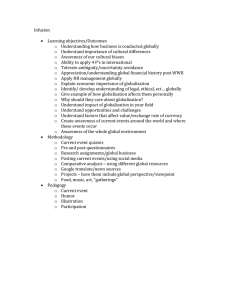 Infusion  Learning objectives/Outcomes Understanding how business is conducted globally