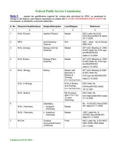 Equivalence of Qualification updation