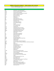 Offshore Oil and Gas Industry - Abbreviations and Acronyms