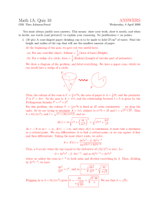 Math 1A: Quiz 10 ANSWERS