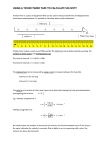 USING A TICKER TIMER TAPE TO CALCULATE VELOCITY