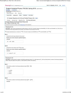 MasteringPhysics: Print View with Answers