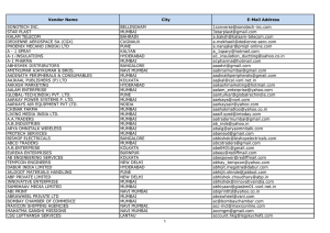 Vendor Name City E-Mail Address SONOTECH INC