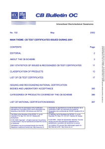 No. 102 May 2002 MAIN THEME: CB TEST