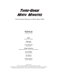 Grade 3 Math Minutes - Pace Brantley School