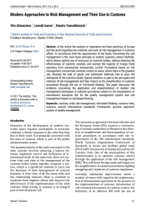 Modern Approaches to Risk Management and Their Use in Customs