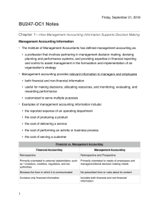 Managerial accounting notes